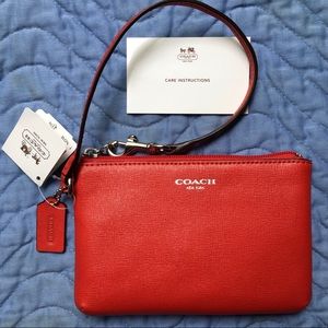❌SOLD❌ Coach Saffiano Leather Small Wristlet